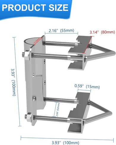 حامل أنبوب هوائي، محول عمود العلم - متوافق مع هوائي التلفزيون العالمي Starlink Dish - دعامة مشبك على شكل حرف V مثبتة على عمود فولاذي - قاعدة تثبيت عمود السقف in Kuwait