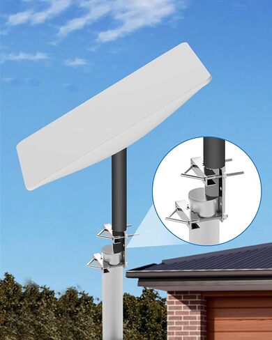 حامل أنبوب هوائي، محول عمود العلم - متوافق مع هوائي التلفزيون العالمي Starlink Dish - دعامة مشبك على شكل حرف V مثبتة على عمود فولاذي - قاعدة تثبيت عمود السقف in Kuwait