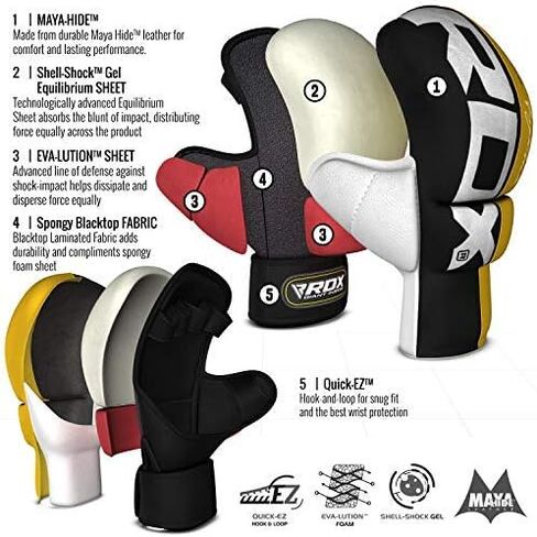 قفازات RDX MMA للتدريب على الفنون القتالية والسجال، قفازات للتصارع، الكيك بوكسينغ، الملاكمة التايلاندية، كيس اللكم والقفص القتالي للرجال والنساء للاستخدام في صالة الألعاب الرياضية المنزلية in Saudi Arabia