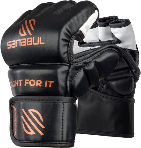 قفازات Sanabul Essential MMA للرجال والنساء | قفازات القتال الاحترافية للسجال والمصارعة وتدريب الحقائب | موثوق به من قبل المقاتلين المحترفين in Kuwait