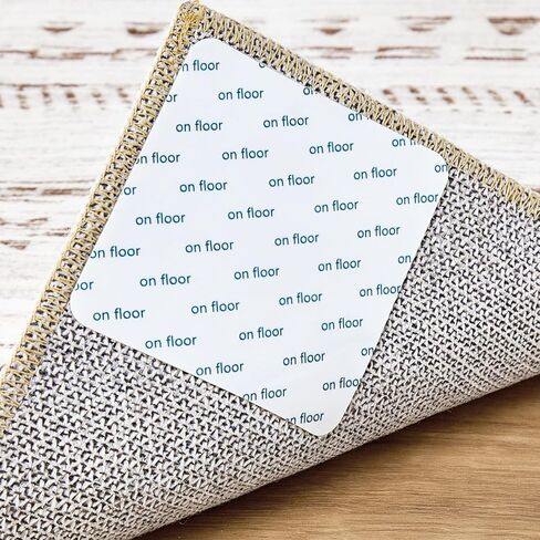 مقبض بساط شريطي من kakania للأرضيات الصلبة - 12 قطعة من ملصقات البساط المقاومة للانزلاق لملصقات سجاد الأرضيات الخشبية لسجاد المنطقة لمنع الانزلاق - أبيض in Kuwait