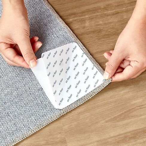 مقبض بساط شريطي من kakania للأرضيات الصلبة - 12 قطعة من ملصقات البساط المقاومة للانزلاق لملصقات سجاد الأرضيات الخشبية لسجاد المنطقة لمنع الانزلاق - أبيض in Kuwait