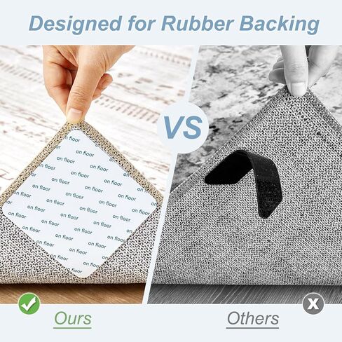 مقبض بساط شريطي من kakania للأرضيات الصلبة - 12 قطعة من ملصقات البساط المقاومة للانزلاق لملصقات سجاد الأرضيات الخشبية لسجاد المنطقة لمنع الانزلاق - أبيض in Kuwait