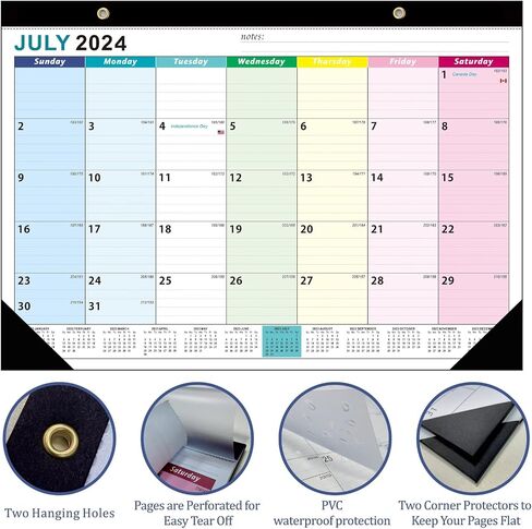 تقويم مكتب 2024-2025، تقويم حائط 18 تقويم شهري لسطح المكتب 17 بوصة × 12 بوصة، يناير 2024 إلى يونيو 2025 منظم جدول يومي للسنة الأكاديمية للمكتب المنزلي، كتل مسطرة in Saudi Arabia