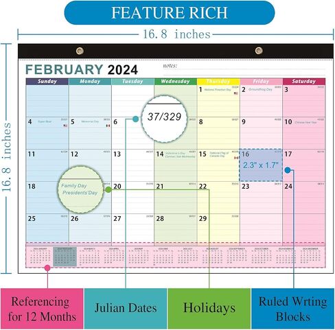تقويم مكتب 2024-2025، تقويم حائط 18 تقويم شهري لسطح المكتب 17 بوصة × 12 بوصة، يناير 2024 إلى يونيو 2025 منظم جدول يومي للسنة الأكاديمية للمكتب المنزلي، كتل مسطرة in Saudi Arabia