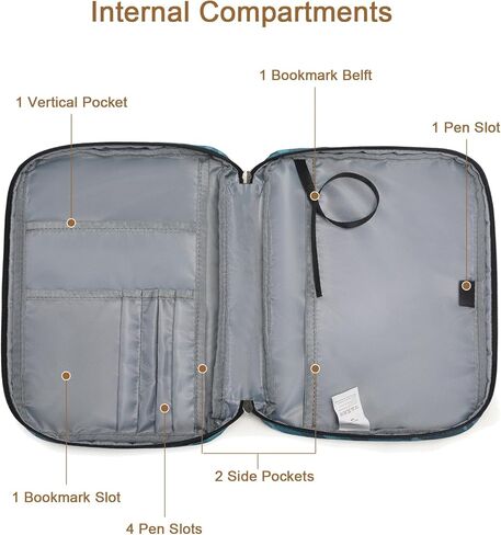 Bible Cover for Boys Kids Scripture Carrying Case with Handle Pockets Childrens Toddler LDS Handbook Holy Book Protector Pouch Teens Church Bag Hope Journaling Storage Organizer Camo Blue in Kuwait