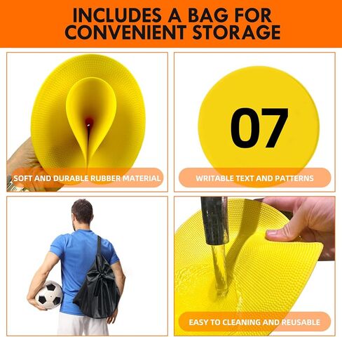 60pcs 9inch Spot Markers Non Slip Flat Cones Floor Dots for Gym Training Dance Classroom Poly Vinyl Floor Agility Markers for Soccer Football Basketball in Kuwait