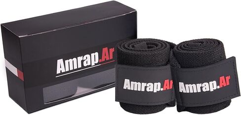 AMRAP.AR Premium Wrist Wraps | Wrist Support Wraps for Gym, Workout, Weightlifting, Sports, Crossfit | Strong & Shock-absorbing | Ideal Gift for Fitness Enthusiasts | 18-inches Long (Total Black) in Saudi Arabia