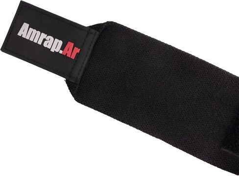 AMRAP.AR Premium Wrist Wraps | Wrist Support Wraps for Gym, Workout, Weightlifting, Sports, Crossfit | Strong & Shock-absorbing | Ideal Gift for Fitness Enthusiasts | 18-inches Long (Total Black) in Saudi Arabia