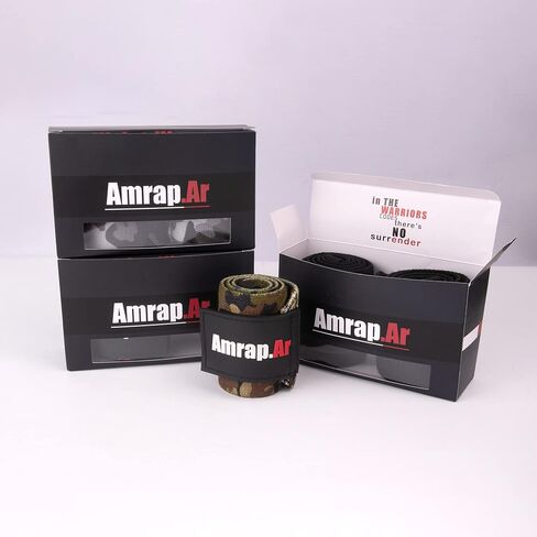 AMRAP.AR أربطة المعصم الفاخرة | أغطية دعم المعصم للصالة الرياضية، والتمارين، ورفع الأثقال، والرياضة، وتمارين كروس فيت | قوي وممتص للصدمات | هدية مثالية لعشاق اللياقة البدنية | 18 بوصة طويلة (تمويه) in Saudi Arabia
