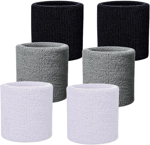Wristbands Sweatbands for Men & Women, Breathable Tennis Wrist Bands Absorbent Sweat Band Multiuse Wristband for Basketball, Running, Gym, Working Out in Saudi Arabia