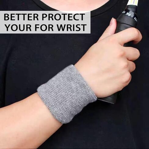 Wristbands Sweatbands for Men & Women, Breathable Tennis Wrist Bands Absorbent Sweat Band Multiuse Wristband for Basketball, Running, Gym, Working Out in Saudi Arabia