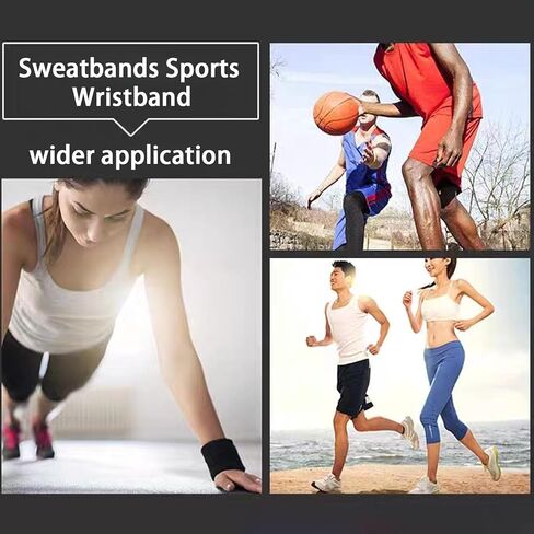 Wristbands Sweatbands for Men & Women, Breathable Tennis Wrist Bands Absorbent Sweat Band Multiuse Wristband for Basketball, Running, Gym, Working Out in Saudi Arabia