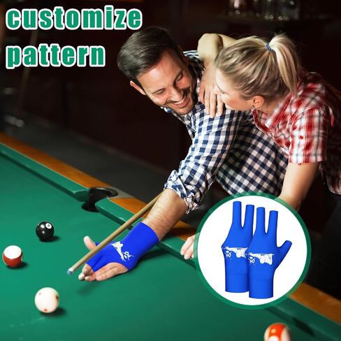 18 Pcs Billiard Pool Glove 3 Fingers Cue Sports Billiard Glove Breathable Universal Billiards Accessories for Women Men Right and Left Hand, Red Black Blue in Saudi Arabia