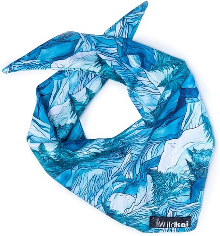 Dog Bandana with Lightweight Cooling Adventure Poly Mesh Quick Drying Fabric for Adventures and Hiking (XSmall-Small, Trippy Bird) in Saudi Arabia
