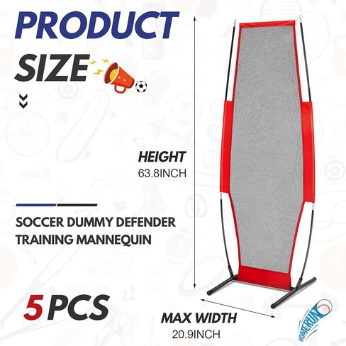 Shappy 5 Pcs Baseball Softball Pitching Target Dummy Defender Training Mannequin 63.8" x 20.9" Portable Defender Practice Dummy for Soccer Football Softball in Saudi Arabia