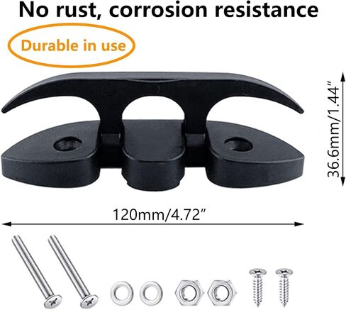 Lsahyong 2 حزمة من النايلون قارب قابل للطي قابل للطي وسحب لأعلى سطح السفينة الأجهزة البحرية حبل رباط ملحقات (أسود) in Kuwait