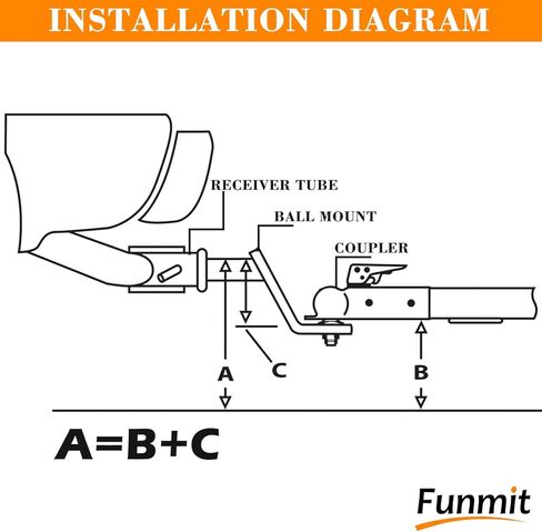 وصلة ربط المقطورة مع كرة مقاس 2 بوصة ومشبك دبوس وصلة، وصلة كرة سحب من الفولاذ الصلب تناسب جهاز استقبال 2 بوصة، 6000 رطل، قطرة 2 بوصة in Kuwait