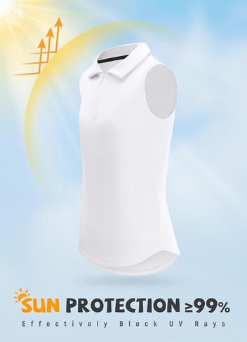 BALEAF Girls' Golf Shirt Sleeveless Tennis Tank Tops 1/4 Zip Kids Athletic Polo Shirts Quick Dry UPF 50+ in Saudi Arabia