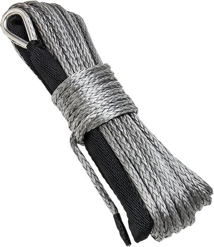 3/8" x 50ft Synthetic Winch Rope with Protective Sleeve for 4WD and Off-Road Vehicles (Grey) in Saudi Arabia
