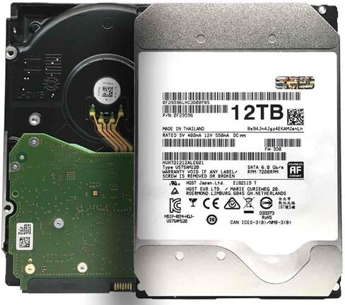 MDD - HC520 HUH721212ALE601 12 تيرابايت 7200 دورة في الدقيقة 128 ميجابايت كاش SATA 6.0 جيجابايت/ثانية 3.5 بوصة محرك الأقراص الصلبة للمؤسسات - ضمان 5 سنوات (متجدد) in Kuwait