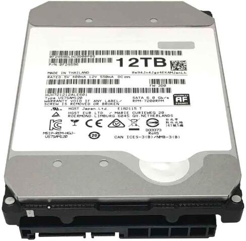 MDD - HC520 HUH721212ALE601 12 تيرابايت 7200 دورة في الدقيقة 128 ميجابايت كاش SATA 6.0 جيجابايت/ثانية 3.5 بوصة محرك الأقراص الصلبة للمؤسسات - ضمان 5 سنوات (متجدد) in Kuwait