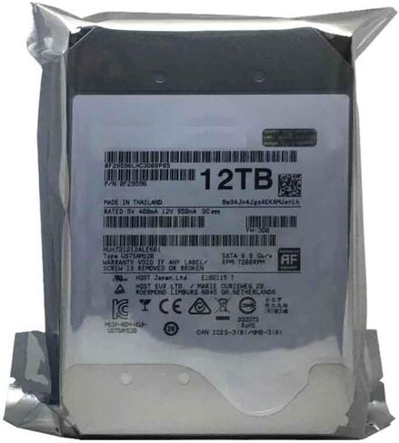 MDD - HC520 HUH721212ALE601 12 تيرابايت 7200 دورة في الدقيقة 128 ميجابايت كاش SATA 6.0 جيجابايت/ثانية 3.5 بوصة محرك الأقراص الصلبة للمؤسسات - ضمان 5 سنوات (متجدد) in Kuwait