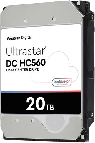محرك الأقراص الصلبة WD Ultrastar DC HC560 WUH722020ALE604 سعة 20 تيرابايت - 3.5 داخلي - SATA - التسجيل المغناطيسي التقليدي [CMR]، قرص صلب ميكانيكي (متجدد) in Kuwait