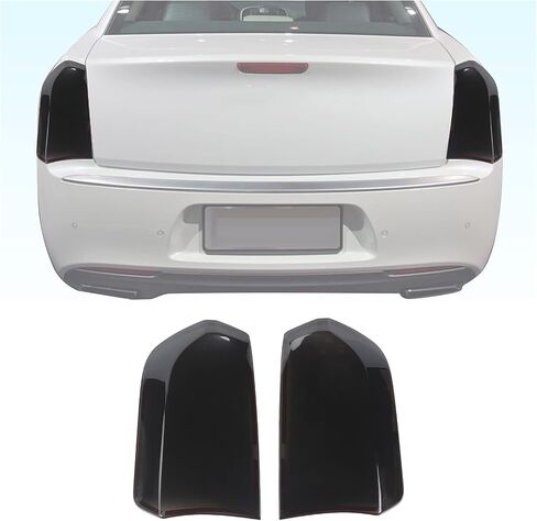 غطاء مصباح خلفي من Hoolcar غطاء حماية إطار إطار ديكور خارجي لـ 2015-2021 كرايسلر 300، أسود مدخن in Kuwait