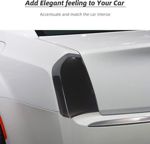 غطاء مصباح خلفي من Hoolcar غطاء حماية إطار إطار ديكور خارجي لـ 2015-2021 كرايسلر 300، أسود مدخن in Kuwait