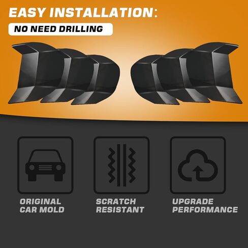 Auraroad Tail Light Covers Compatible with 2018-2022 Mustang, Smoke Black Tail Light Lamp Covers Guard Frame Bezels Cover Trim Exterior Accessories Fit for 2018+ Mustang (6PCS) in Saudi Arabia