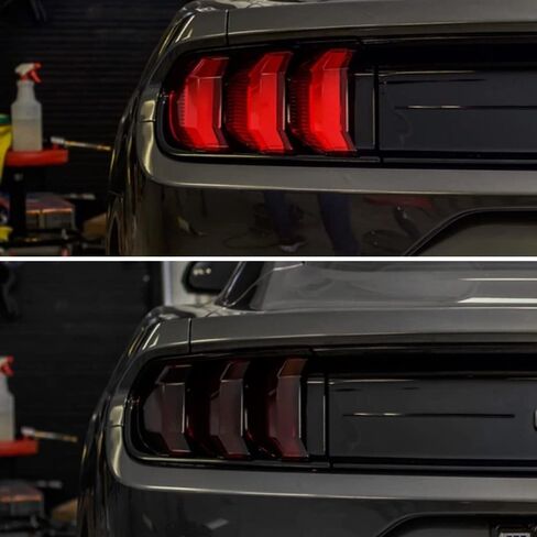 Auraroad Tail Light Covers Compatible with 2018-2022 Mustang, Smoke Black Tail Light Lamp Covers Guard Frame Bezels Cover Trim Exterior Accessories Fit for 2018+ Mustang (6PCS) in Saudi Arabia