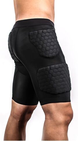 سترة تدريب ضاغطة مبطنة للرجال (3 وسادات) قميص بدون أكمام ومجموعة قصيرة من الأضلاع، واقي الفخذين - معدات حماية لكرة القدم in Kuwait