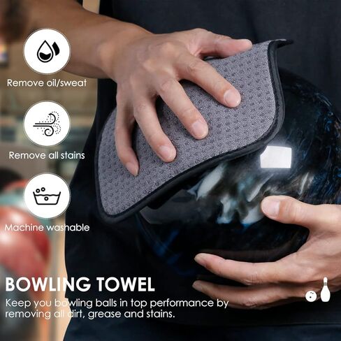 Mangrove Bowling Towel, Microfiber Bowling Ball Towels to Wipe Off Ball, 8'' x 8'' Bowling Rag Washable Bowling Shammy Pad (2-Pack Gray) in Kuwait