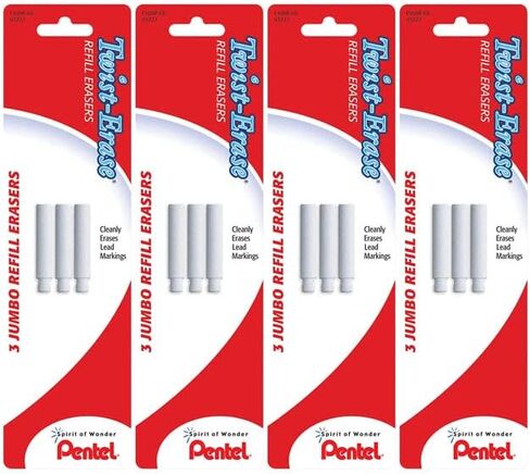 ممحاة إعادة تعبئة Pentel 4 X Twist-Erase، الكمية 1، عبوة من 3 in Saudi Arabia