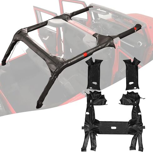 متوافق مع غطاء بطانة Jeep JLU Roll Bar وغطاء جلدي وشريط لف جانبي أمامي مع غطاء قضيب لف الجذع متوافق مع Jeep Wrangler JL 2018-2023 (جلد) in Kuwait