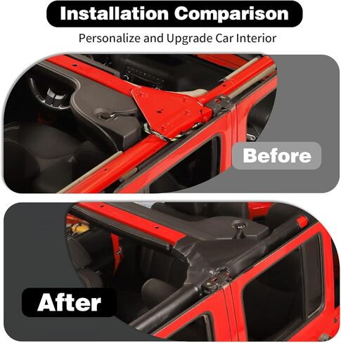 متوافق مع غطاء بطانة Jeep JLU Roll Bar وغطاء جلدي وشريط لف جانبي أمامي مع غطاء قضيب لف الجذع متوافق مع Jeep Wrangler JL 2018-2023 (جلد) in Kuwait