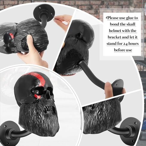 Beeveer 2 Pcs Resin Motorcycle Helmet Holder Removable Skull Helmet Holder Rack Wall Mounted Helmet Hanger Helmet Mount Bike Baseball Rugby Helmet Hooks for Hat Coats Caps Storage Accessories in Saudi Arabia