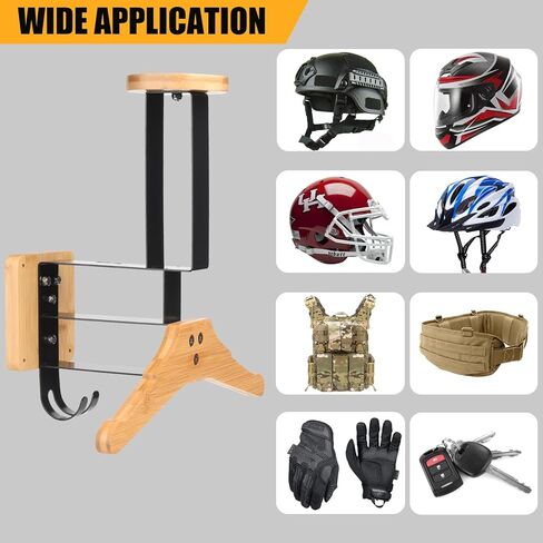 Nausear Helmet Holder Wall Mount, Motorcycle Helmet Rack Wall Mount, Tactical Gear Wall Mount, Police Gear Rack, Wall Organizer for Motorcycle Baseball Football Rugby Cycling Gear in Kuwait