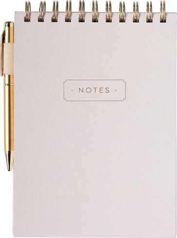WORLD TRAVELER Eccolo Lined Top Spiral Notebook, Flexi-Cover Steno Pad with Pen Included (240 Perforated Pages), A5 Notepad Ideal for Note Taking in School, College or Work in Kuwait