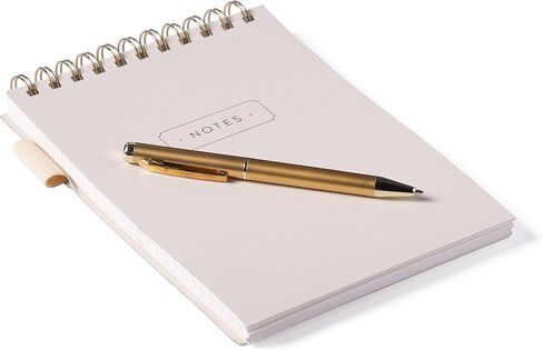WORLD TRAVELER Eccolo Lined Top Spiral Notebook, Flexi-Cover Steno Pad with Pen Included (240 Perforated Pages), A5 Notepad Ideal for Note Taking in School, College or Work in Kuwait