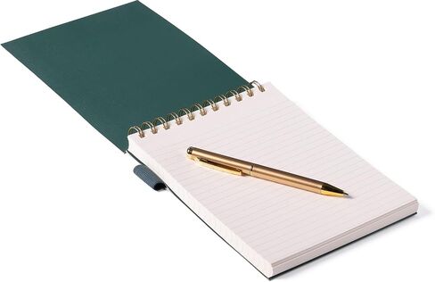 WORLD TRAVELER Eccolo Lined Top Spiral Notebook, Flexi-Cover Steno Pad with Pen Included (240 Perforated Pages), A5 Notepad Ideal for Note Taking in School, College or Work in Kuwait