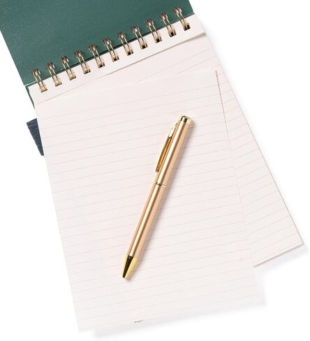 WORLD TRAVELER Eccolo Lined Top Spiral Notebook, Flexi-Cover Steno Pad with Pen Included (240 Perforated Pages), A5 Notepad Ideal for Note Taking in School, College or Work in Kuwait