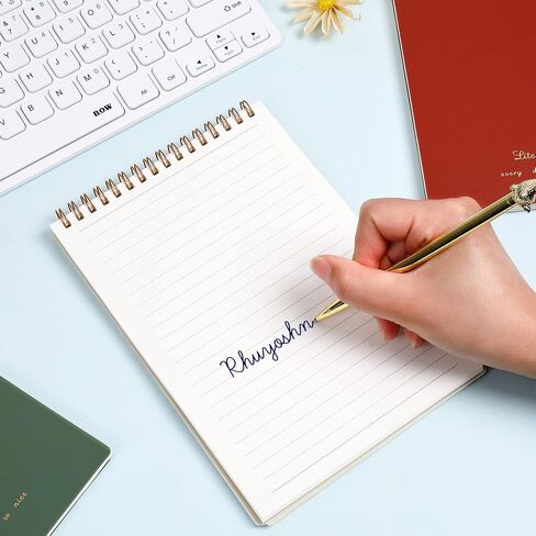 دفاتر ملاحظات حلزونية من ستينو، دفاتر ملاحظات سلكية، غطاء بولي بروبلين ملون مقاوم للرطوبة، 5.4 بوصة × 8.5 بوصة، 4 وسادات/حزمة، 80 ورقة/وسادة (خط) in Kuwait