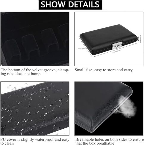 حافظة من قصب الباسون مكونة من 6 قصب، حافظة واقية من قصب الباسون مع مخمل ناعم، حافظة من قصب الباسون الخشبي تحمل 6 صندوق حامل من القصب، صندوق تخزين الآلات الموسيقية الباسون in Kuwait