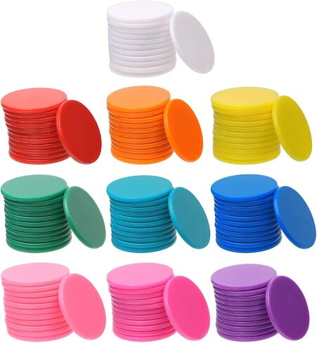 Shapenty 10 Colors Small Plastic Learning Counters Disks Chip Counting Discs Markers for Math Practice and Poker Chips Game Tokens with Storage Box, 25mm/1 Inch,120PCS in Saudi Arabia