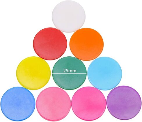 Shapenty 10 Colors Small Plastic Learning Counters Disks Chip Counting Discs Markers for Math Practice and Poker Chips Game Tokens with Storage Box, 25mm/1 Inch,120PCS in Saudi Arabia