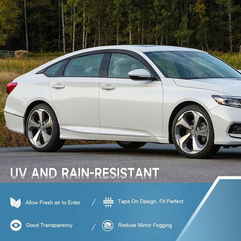 واقيات المطر الدخانية من ACLONG مناسبة لسيارة Honda Accord 2018 2019 2020 2021 2022، واقي نافذة مضاد للكسر، عاكسات النوافذ، عاكسات فتحات التهوية، مجموعة مكونة من 6 قطع in Saudi Arabia