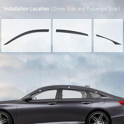 واقيات المطر الدخانية من ACLONG مناسبة لسيارة Honda Accord 2018 2019 2020 2021 2022، واقي نافذة مضاد للكسر، عاكسات النوافذ، عاكسات فتحات التهوية، مجموعة مكونة من 6 قطع in Saudi Arabia