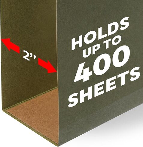 Expandable Hanging File Folder, 25 Pack, Hanging File Folders Letter Size, File Cabinet Folders, Filing Folders, Expandable File Folder, Heavy Duty 2 Inch Green Filing Cabinet Folders in Kuwait